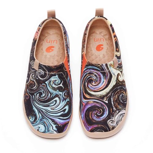UIN Damen Kunstgemalte Reiseschuhe Slipper Casual Loafers Leichter Komfort Mode Sneaker Toledo Ⅰ Starry lNight (42.5) von UIN