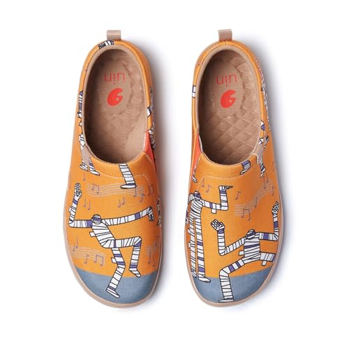 UIN Damen Loafers Kunstgemalte Reiseschuhe Slip On Schuhe Canvas Lässige Wanderschuhe Bequem Lightweight Sneaker Toledo Ⅰ Dance Battle (39) von UIN