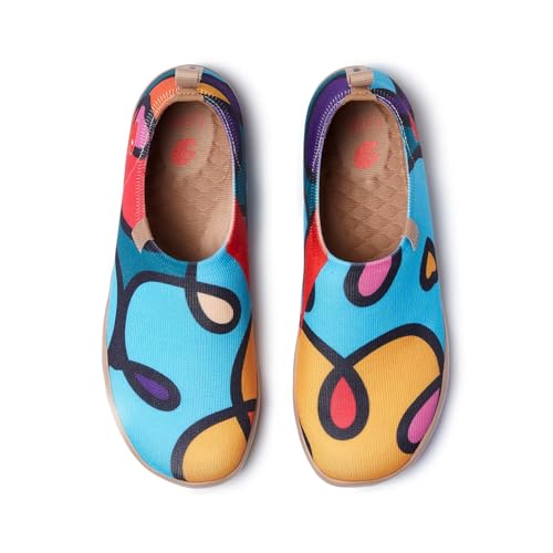 UIN Damen Loafers Kunstgemalte Reiseschuhe Slip On Schuhe Lässige Wanderschuhe Bequem Lightweight Sneaker Toledo Ⅰ Inner Innocence (39) von UIN