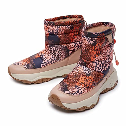 UIN Damen Mode Schneestiefel Lässig Komfort Wandern Bunte Kunst Gemalt Wanderschuhe Hohe Knöchel Cazorla IV Spread-Yellow (EU42.5) von UIN