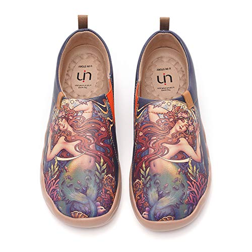 UIN Damen Reise Turnschuhe Slipper Art Painted Microfiber Leder Wander Schuhe Sneaker The Little Mermaid (41) von UIN