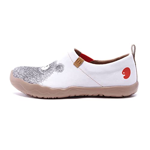 UIN Damen Schwarz Slip On Schuhe Blume Canvas Wanderschuhe Sneaker Leicht Loafer Shoes Reise Schuhe Segelschuhe Hana (Be with You, Numeric_38_Point_5) von UIN