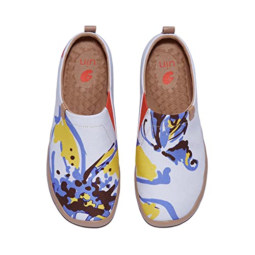 UIN Damen Slip Ons Leichtgewicht Lässige Loafer Wanderschuhe Bequem Kunstgemalte Reiseschuhe Toledo Ⅰ Butterfly Haunting (37) von UIN