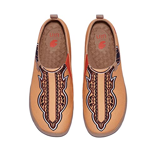 UIN Damen Slip Ons Leichtgewicht Lässige Loafer Wanderschuhe Bequem Kunstgemalte Reiseschuhe Toledo Ⅰ Middle Eastern Symbols (38) von UIN