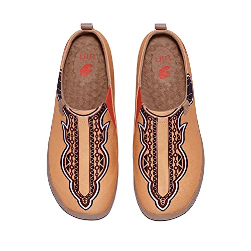 UIN Damen Slip Ons Leichtgewicht Lässige Loafer Wanderschuhe Bequem Kunstgemalte Reiseschuhe Toledo Ⅰ Middle Eastern Symbols (42) von UIN
