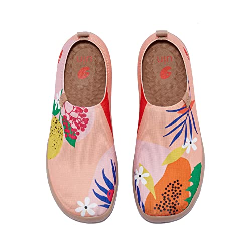 UIN Damen Slip Ons Leichtgewicht Lässige Loafer Wanderschuhe Bequem Kunstgemalte Reiseschuhe Toledo Ⅰ Summer Fruits (41) von UIN