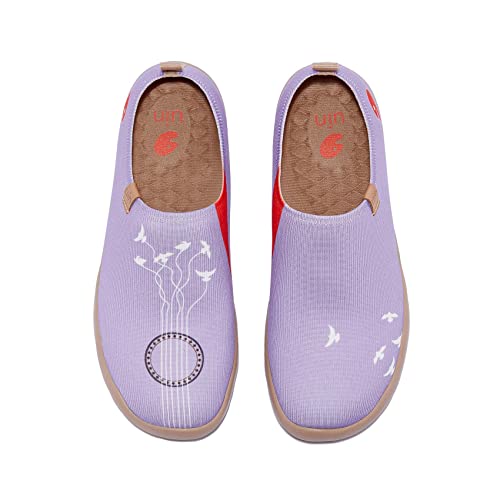 UIN Damen Slip Ons Leichtgewicht Lässige Loafer Wanderschuhe Bequem Kunstgemalte Reiseschuhe Toledo Ⅰ The Flying Melody (38) von UIN