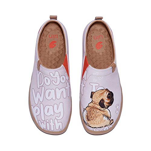UIN Damen Slip Ons Leichtgewicht Lässige Loafer Wanderschuhe Bequem Kunstgemalte Reiseschuhe Toledo Ⅰ Wanna Play (41) von UIN