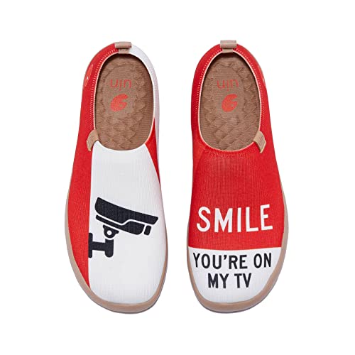 UIN Damen Slip Ons Leichtgewicht Lässige Loafer Wanderschuhe Bequem Kunstgemalte Reiseschuhe Toledo Ⅰ You're In My Zone (39) von UIN