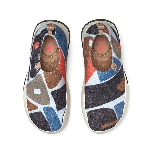 UIN Damen Slip Ons Schuhe Lässige Wanderschuhe Loafer Leichtgewicht Bequeme kunstbemalte Reiseschuhe Toledo Ⅴ - Colored Stone Track (37) von UIN