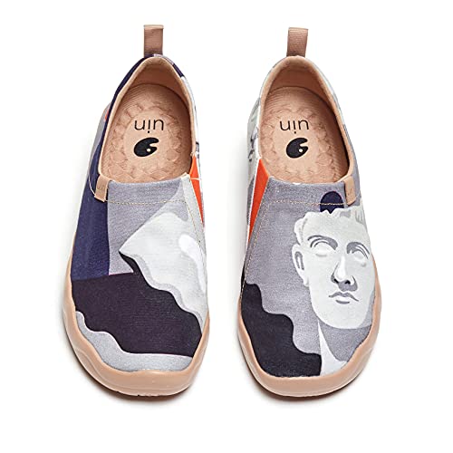 UIN David Herren Bequeme Reiseturnschuhe Mode gemalte Wanderschuhe Slip On Schuhe Canvas Mehrfarbig（42） von UIN