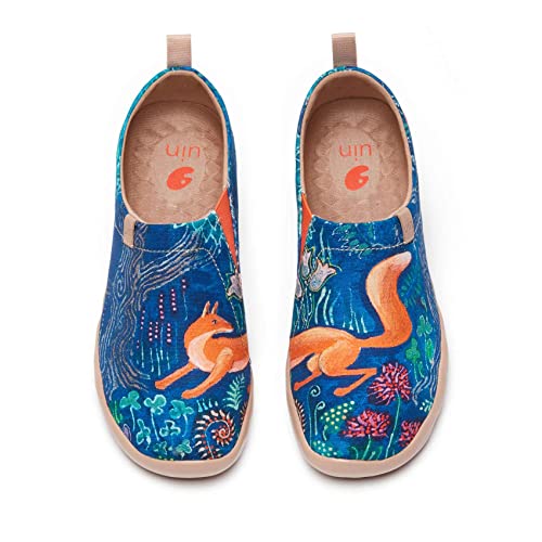 UIN Forest Tale Damen Painted Slip On Schuhe Reiseschuhe Lässiger Segelschuhe Canvas Mehrfarbig(40) von UIN