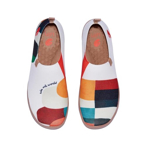 UIN Herren Kunst bemalt Reise-Schuhe Schlüpfen Lässig Gestrickt Faulenzer Leichte Komfort Mode Turnschuhe Hold That Color Toledo 1 - Knit Herren (46) von UIN