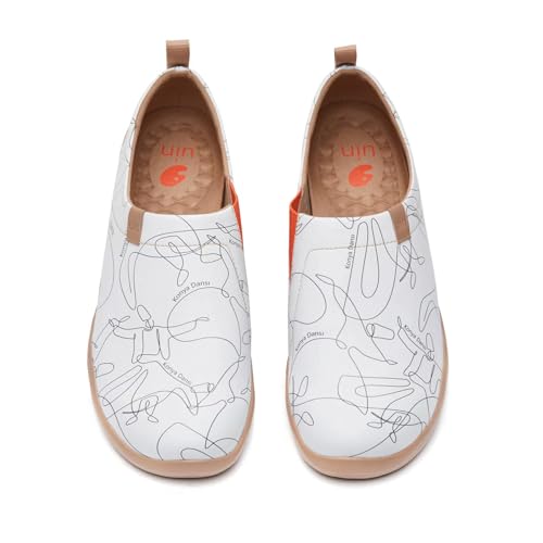 UIN Herren Slip Ons Schuhe Kunst Gemalt Loafer Lässige Wanderschuhe Leichtgewicht Bequeme kunstbemalte Reiseschuhe Toledo I - Dance in Konya (43) von UIN