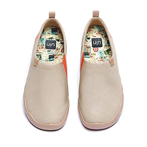 UIN Herren Slip Ons Schuhe Kunst Gemalt Loafer Lässige Wanderschuhe Leichtgewicht Bequeme kunstbemalte Reiseschuhe Toledo I - Oxford Tan (39) von UIN