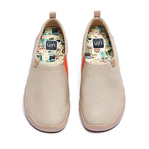 UIN Herren Slip Ons Schuhe Kunst Gemalt Loafer Lässige Wanderschuhe Leichtgewicht Bequeme kunstbemalte Reiseschuhe Toledo I - Oxford Tan (40.5) von UIN
