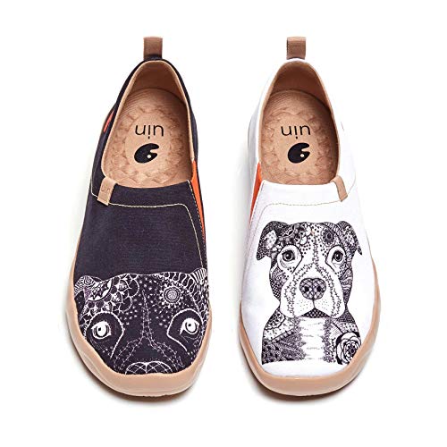 UIN Herren Slip Ons Schuhe Kunst Gemalt Loafer Lässige Wanderschuhe Leichtgewicht Bequeme kunstbemalte Reiseschuhe Toledo I - Pitbull (42) von UIN