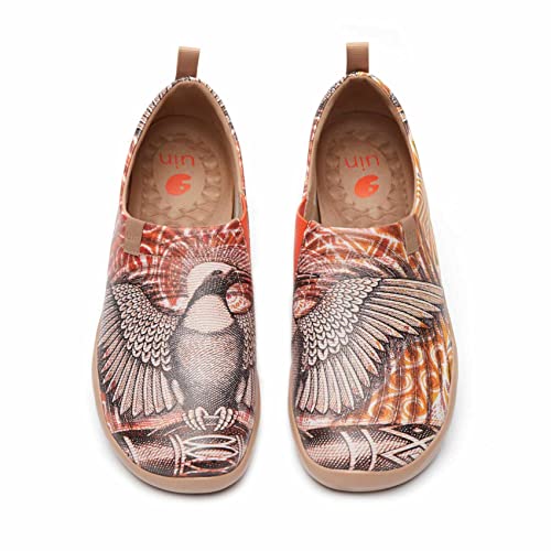 UIN Herren Slip Ons Schuhe Kunst Gemalt Loafer Lässige Wanderschuhe Leichtgewicht Bequeme kunstbemalte Reiseschuhe Toledo I - Spread Your Wings (43) von UIN