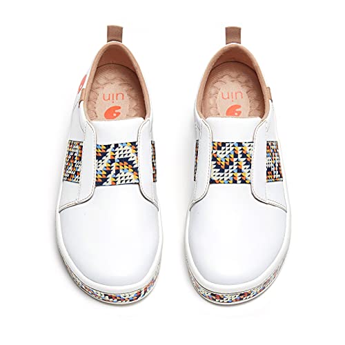 UIN Illusion Damen Painted Sneaker Laufschuhe Slip On Schuhe Outdoor Schuhe Atmungsaktiv Leichtgewicht Sportschuhe PU(42) von UIN