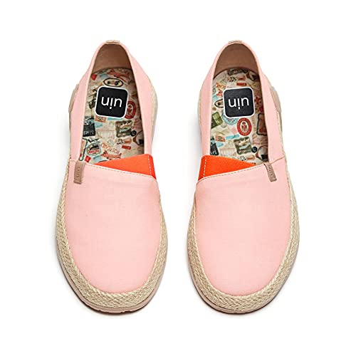 UIN Marbella Crystal Rose Damen Espadrilles Slip On Schuhe Lässiger Reiseschuhe Segelschuhe Leicht Loafer Schuhe Canvas（40.5） von UIN