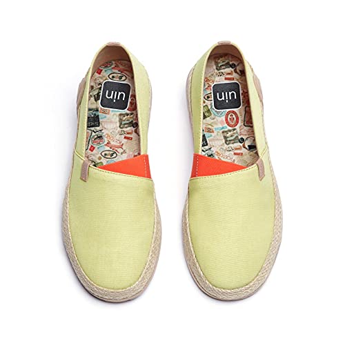 UIN Marbella Pale Green Damen Espadrilles Slip On Schuhe Lässiger Reiseschuhe Segelschuhe Leicht Loafer Schuhe Canvas（39） von UIN