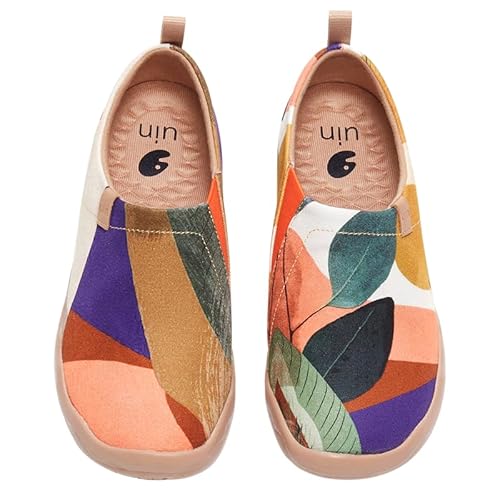 UIN Molandi Fashion Damen Painted Slip On Schuhe Reiseschuhe Lässiger Fashional Sneaker Segelschuhe Canvas Mehrfarbig (37.5) von UIN