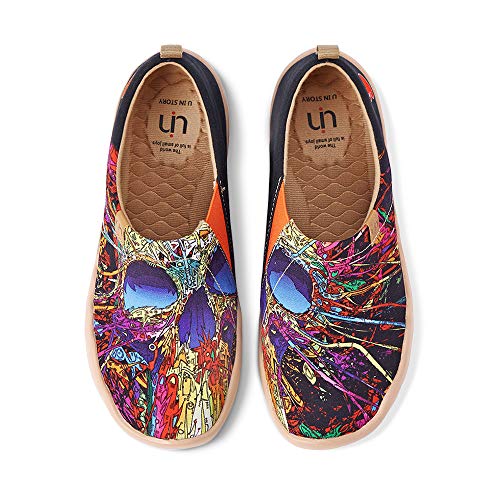 UIN No Body Damen Painted Slip On Schuhe Lässiger Reiseschuhe Segelschuhe Leicht Loafer Schuhe Canvas（38） von UIN