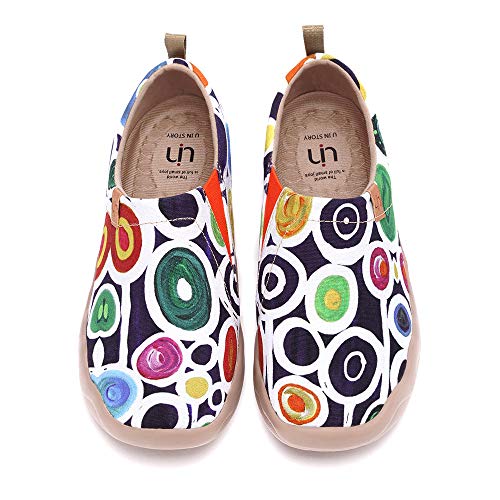 UIN Oopsie Daisy Damen Painted Slip On Schuhe Lässiger Reiseschuhe Segelschuhe Leicht Loafer Schuhe（42.5） von UIN