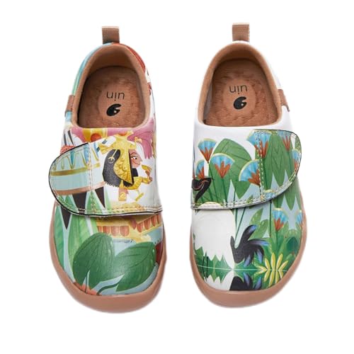 UIN Royal Queen Mädchen Jungen Lässige Wanderschuhe Slip On Schuhe Leicht Loafer Schuhe Reise Schuhe Segelschuhe Grün Unisex（30） von UIN