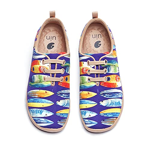 UIN Shark or Surfboard Damen Painted Slip On Schuhe Reiseschuhe Lässiger Fashional Sneaker Segelschuhe Canvas Mehrfarbig(38.5) von UIN