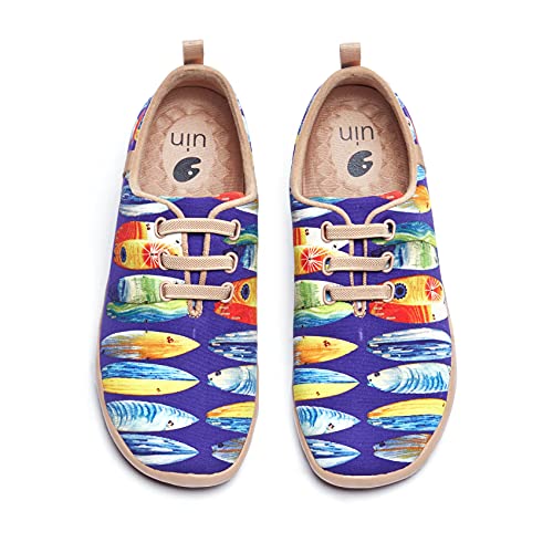 UIN Shark or Surfboard Damen Painted Slip On Schuhe Reiseschuhe Lässiger Fashional Sneaker Segelschuhe Canvas Mehrfarbig(41) von UIN