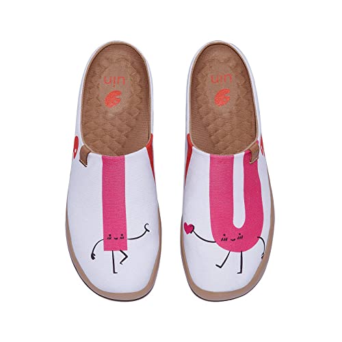 UIN Slipper Damen Hausschuhe Bequeme Reiseturnschuhe Mode gemalte Wanderschuhe Slip On Schuhe Malaga-Yes I Do 2 (39) von UIN