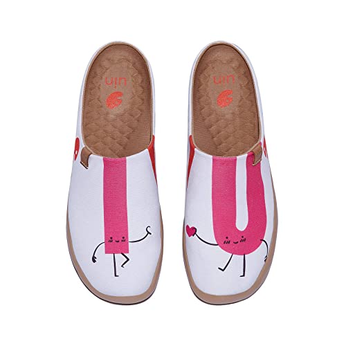 UIN Slipper Damen Hausschuhe Bequeme Reiseturnschuhe Mode gemalte Wanderschuhe Slip On Schuhe Malaga-Yes I Do 2 (40) von UIN