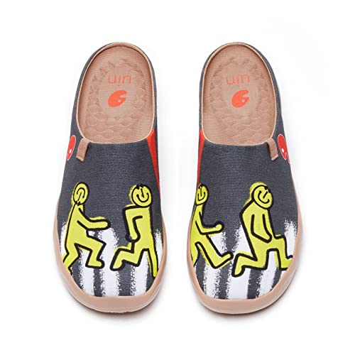UIN Slipper Herren Hausschuhe Bequeme Reiseturnschuhe Mode gemalte Wanderschuhe Slip On Schuhe Malaga-Abbey Road 2 (42) von UIN