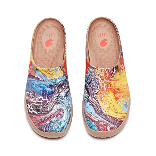 UIN Slipper Herren Hausschuhe Bequeme Reiseturnschuhe Mode gemalte Wanderschuhe Slip On Schuhe Malaga-Arts & Drafts (44) von UIN