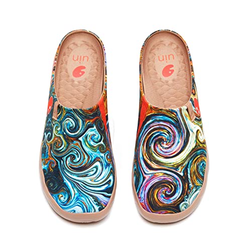 UIN Slipper Herren Hausschuhe Bequeme Reiseturnschuhe Mode gemalte Wanderschuhe Slip On Schuhe Malaga-Starry Night (42) von UIN