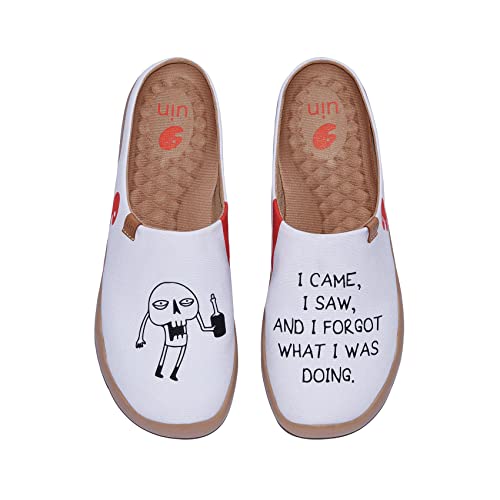 UIN Slipper Herren Hausschuhe Bequeme Reiseturnschuhe Mode gemalte Wanderschuhe Slip On Schuhe Malaga-Who Am I 3 (40.5) von UIN