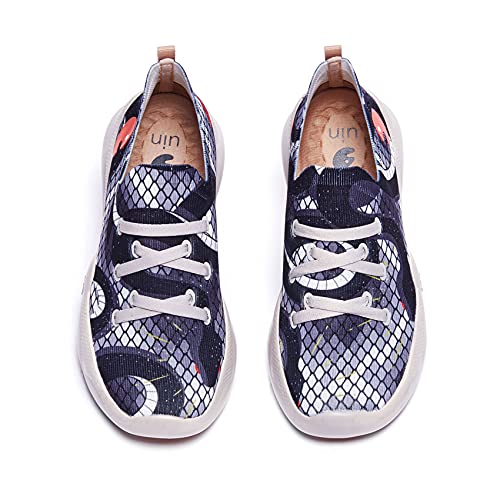 UIN Snake Damen Sneaker Painted Slip On Schuhe Atmungsaktiv Leichtgewicht Sportschuhe Laufschuhe Gestrickt Mehrfarbig(40) von UIN