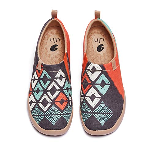 UIN Spirit Pattern Damen Painted Slip On Schuhe Reiseschuhe Lässiger Fashional Sneaker Segelschuhe Canvas Mehrfarbig(40) von UIN