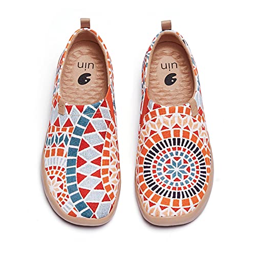 UIN Sunshine in Morocco Damen Painted Slip On Schuhe Lässiger Reiseschuhe Segelschuhe Leicht Loafer Schuhe Canvas（38.5） von UIN