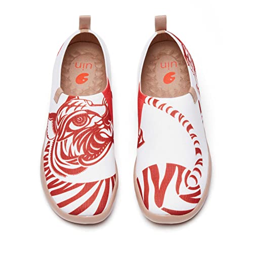 UIN Tiger Roar Damen Painted Slip On Schuhe Reiseschuhe Lässiger Segelschuhe Canvas Mehrfarbig(39) von UIN