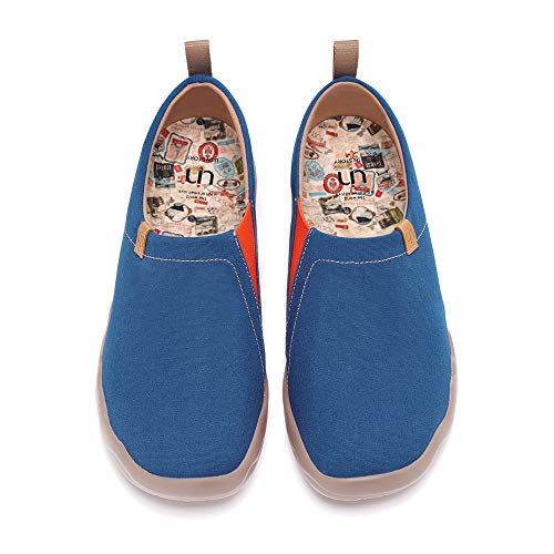 UIN Toledo Dark Blue Herren Painted Slip On Schuhe Lässiger Fashional Sneaker Reiseschuhe Segelschuhe Canvas Dunkelblau(45) von UIN