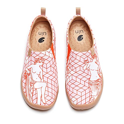 UIN Venus de Milo Damen Painted Slip On Schuhe Lässiger Reiseschuhe Segelschuhe Leicht Loafer Schuhe Canvas Pink（38） von UIN