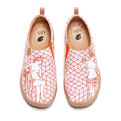UIN Venus de Milo Damen Painted Slip On Schuhe Lässiger Reiseschuhe Segelschuhe Leicht Loafer Schuhe Canvas Pink（39） von UIN
