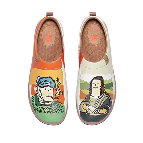 UIN Women Casual Fashion Shoes with PU Upper and Eva Outsole Hiking Shoes Painted Slip On Shoes Low-Tops Van Gogh & Mona Lisa Toledo I UK Size 5, EU Size (38.5) von UIN