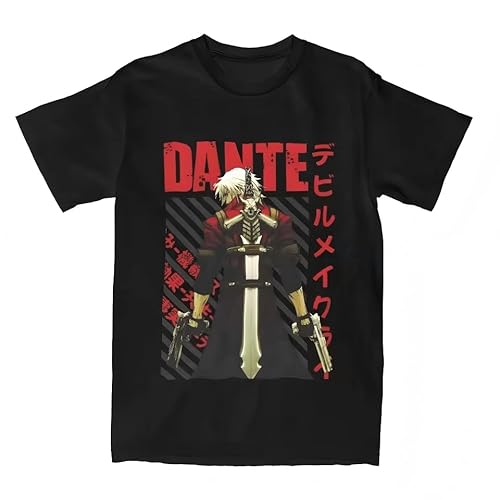 Aesthetic Devil May Cry Dante Sparda T-Shirt Unisex Cotton Short Sleeve Round Neck Summer Tops Black M von UINLKSEwezs