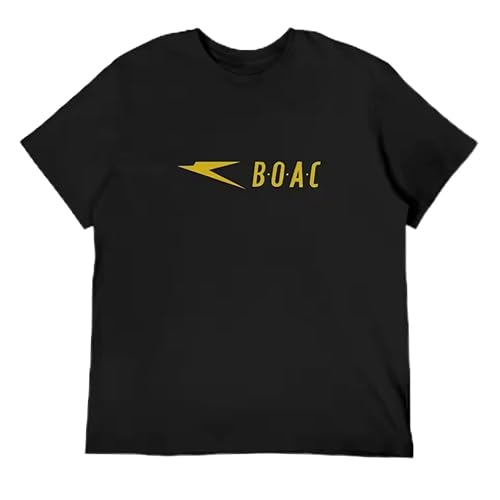 BOAC Vintage Airline Logo T-Shirt Plus Sizes Quick-Drying Mens Graphic t-Shirts Black XXL von UINLKSEwezs