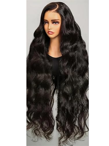 Frauen HD Transparent 13X6 Körper Welle Spitze Frontal Perücke Echthaar 13X4 Spitze Vorne 5X5 Verschluss Ohne Kleber 180 30Inch#5x5 Glueless Wig von UIOKLMJH