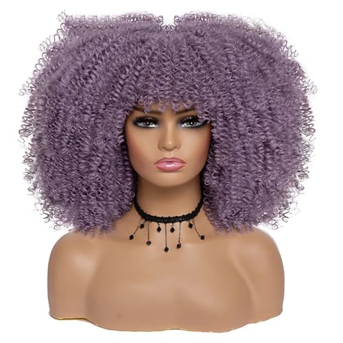 Frauen Kurze Haare Lockige Perücke Cosplay Synthetische Natürliche Perücken Leimlos 2403 14inches#1 PC von UIOKLMJH