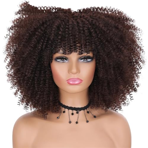 Frauen Kurze Haare Lockige Perücke Cosplay Synthetische Natürliche Perücken Leimlos #33 16inches#1 PC von UIOKLMJH